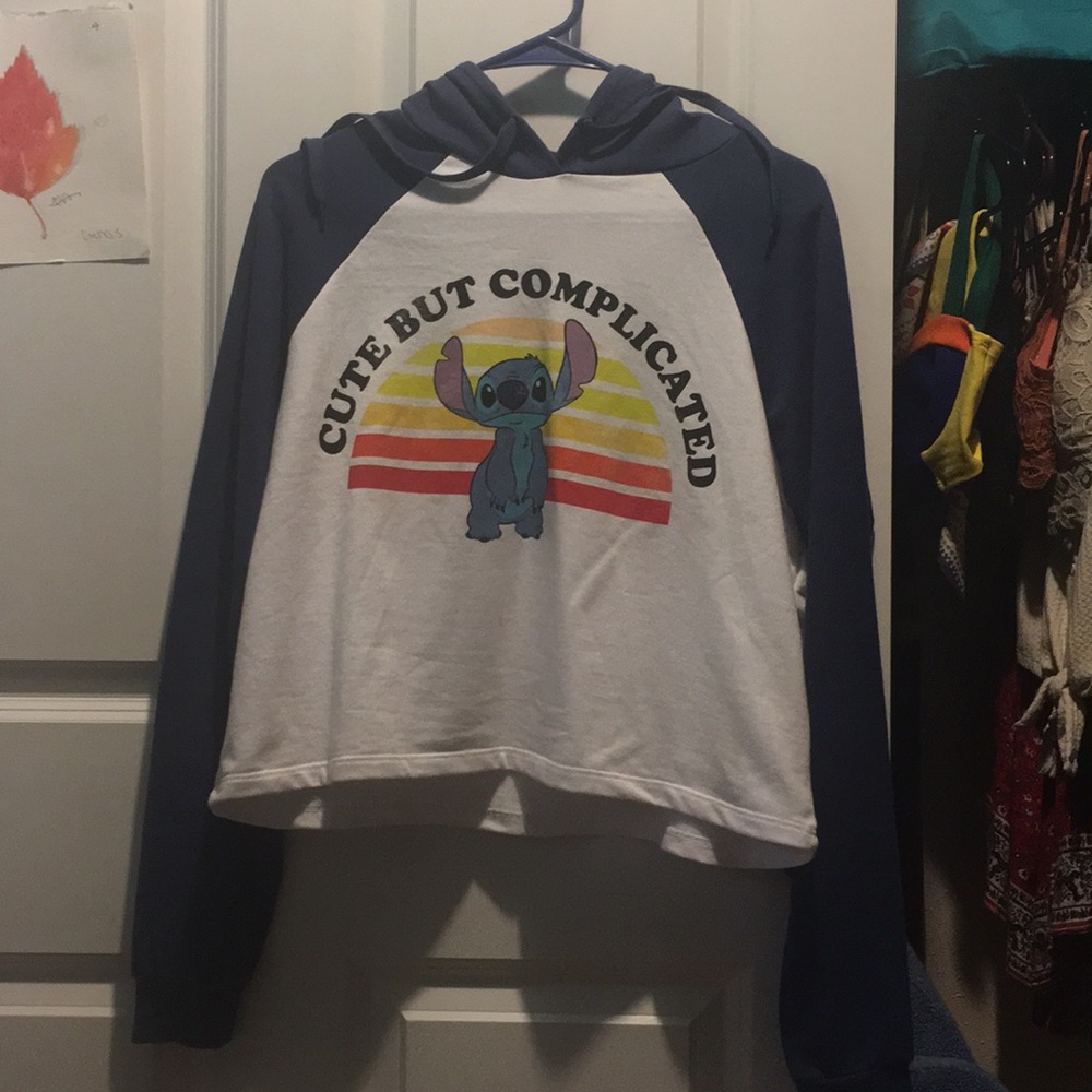 Semi Cropped Oversized Hoodie- Stitch